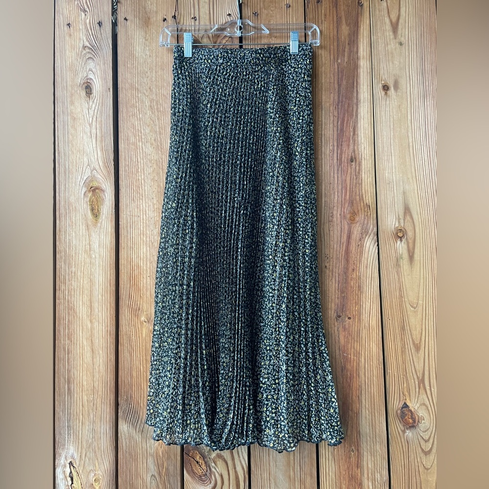 Abercrombie & Fitch Floral Pleated Chiffon Maxi Skirt